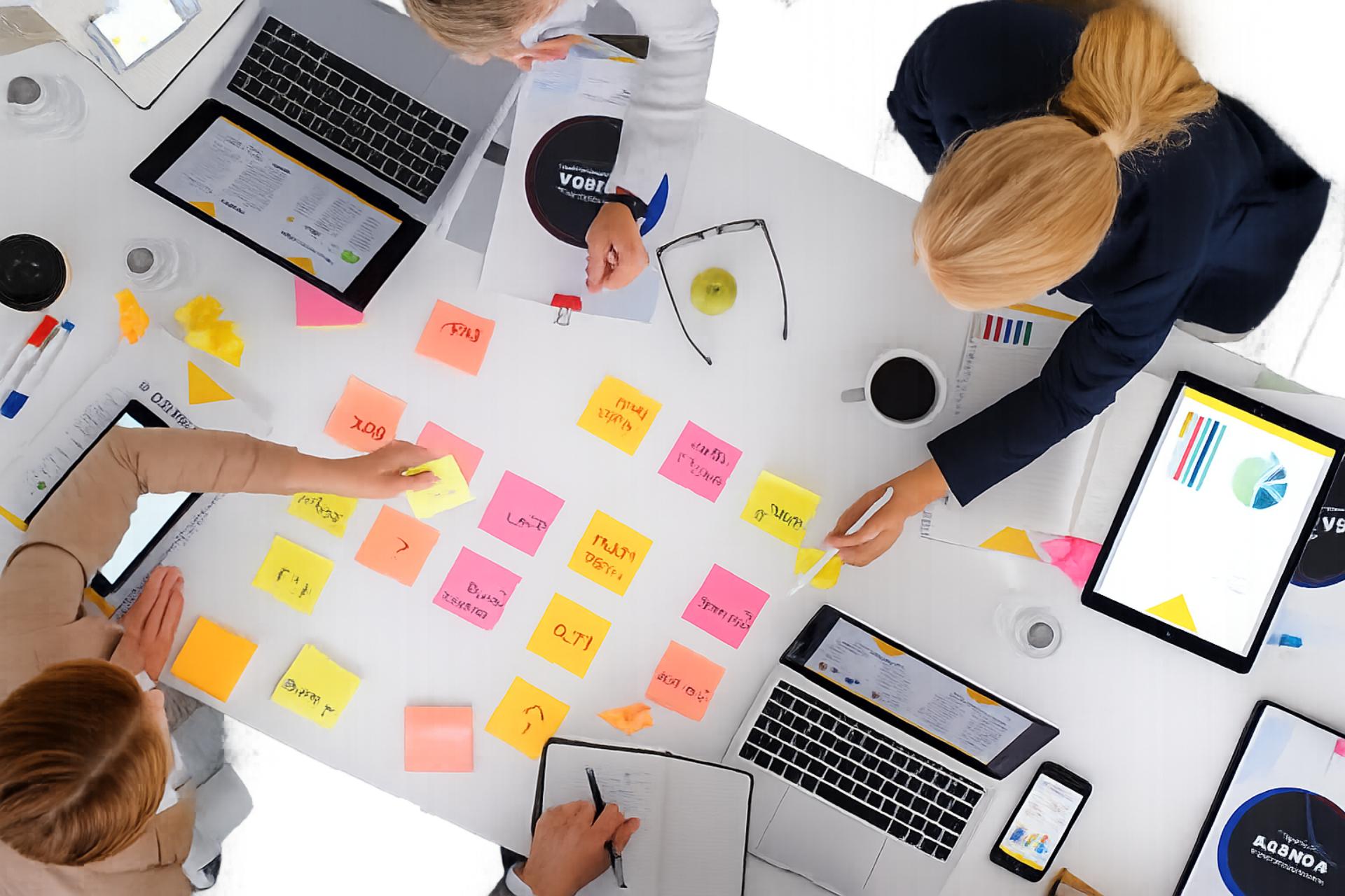 Brainstormen Met Notities En Laptops